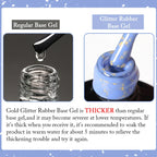 UR SUGAR Blue Color Rubber Base Gel Nail Polish Gold Glitter Base Gel Top Coat Soak Off UV LED Gel Nail Art Varnish Manicure Lootquake LLC