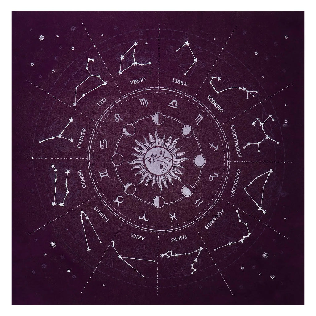 1pc Constellations Tarot Card Tablecloth Velvet Divination Altar Cloth Board Game Fortune Astrology Oracle Card Pad Tarot Decks