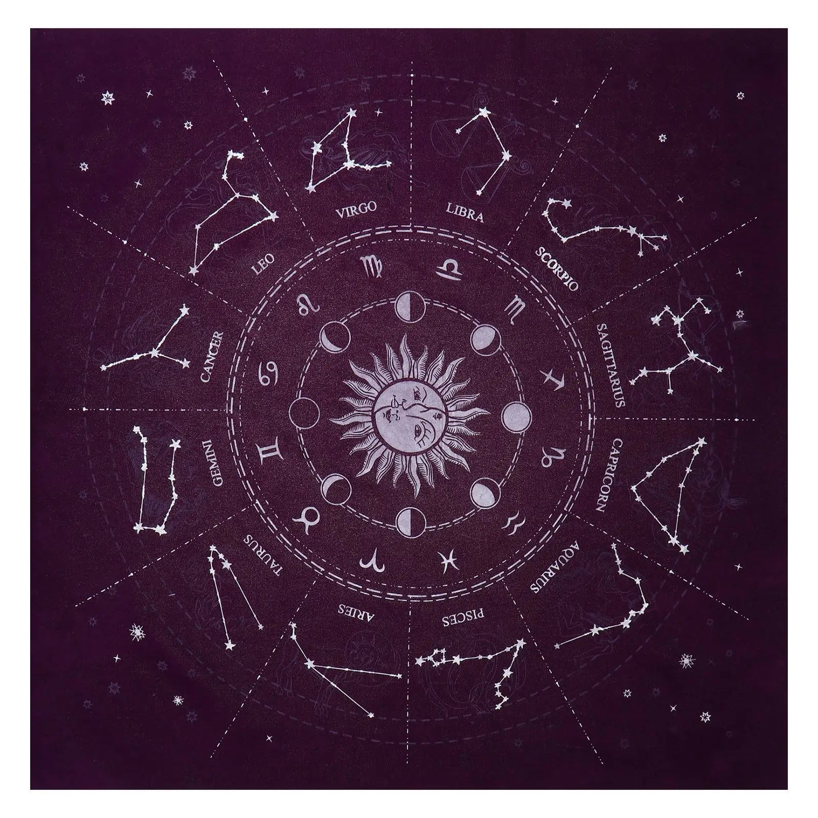 1pc Constellations Tarot Card Tablecloth Velvet Divination Altar Cloth Board Game Fortune Astrology Oracle Card Pad Tarot Decks