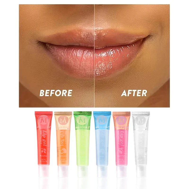 6pcs Fruit Moisturizing Lip Gloss Oil,Transparent Lipstick,Ve, Rosehip,Argan,Peppermintaloe,Coconut Flavor Lip Gel,Long Lasting Lootquake LLC