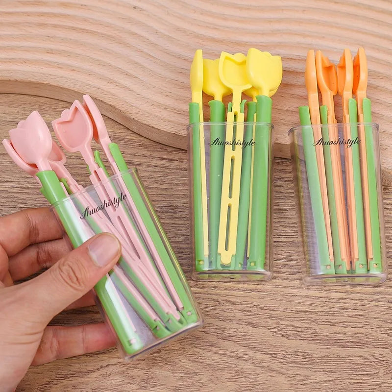 5Pcs Tulip Seal Clips Kitchen Food Snack Seal Sealing Bag Clips with Magnetic Storage Box Reusable Bag Sealer Home Storage Tools Lootquake LLC