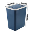 Trash Bin With Lid Rubbish Dustbin Recycling Bin With Press Top Slim Modern 13L For Indoor Bathroom Kitchen Bedroom Living Room