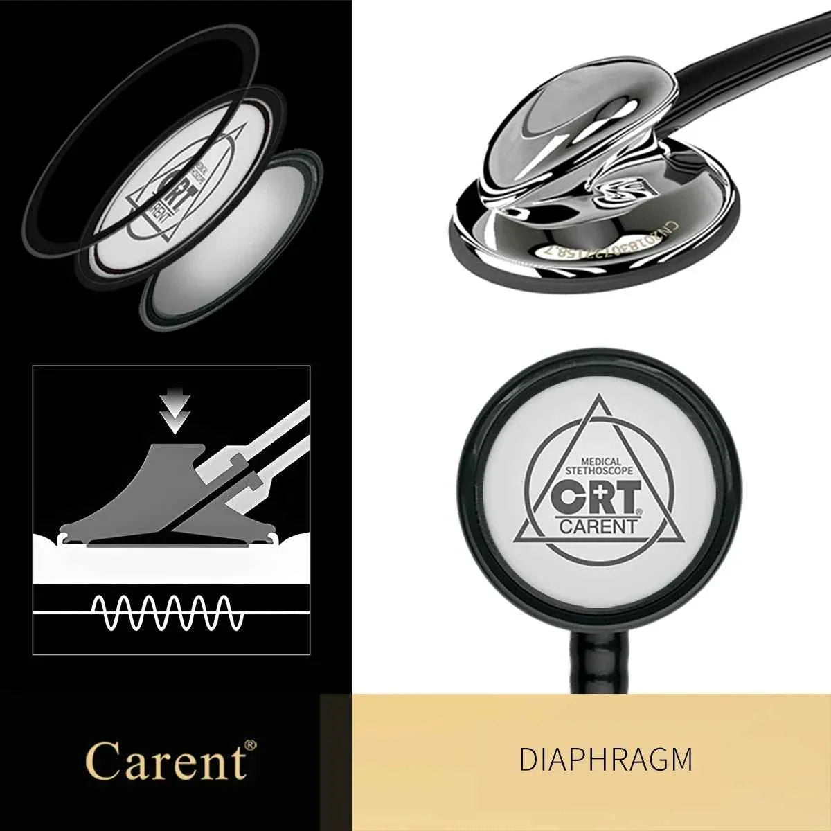 Carent Black Cardiology Dual Stethoscope