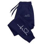 Heart Print Women's Sweatpants Jogging Pants THRIXINE