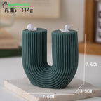 U Shaped Candle Scented Candles Ribbed Aesthetic Home Decorative Candles Smokeless Personalized Candles Guest Gift Lot Lootquake LLC