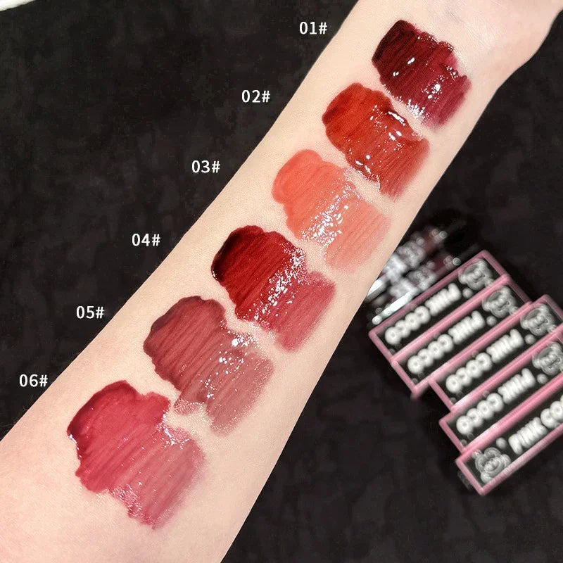Dark Red Brown Mirror Lip Glaze Water Light Moisturizing Non-stick Cup Highly Pigmented Red Liquid Lipstick Lips Makeup Cosmetic Lootquake LLC