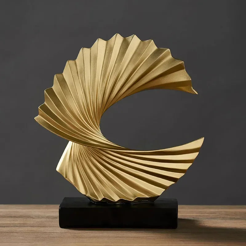 Modern Decor Abstract Sculpture Resin Sculptur Art Golden Statue Living Room Home Decoration Office Desk Decoration Accessories Lootquake LLC