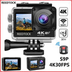 Action Camera 4K/30FPS with Dual Screens Underwater Waterproof Camera with Remote Control  WiFi Helmet Sports Video Recorder Lootquake LLC