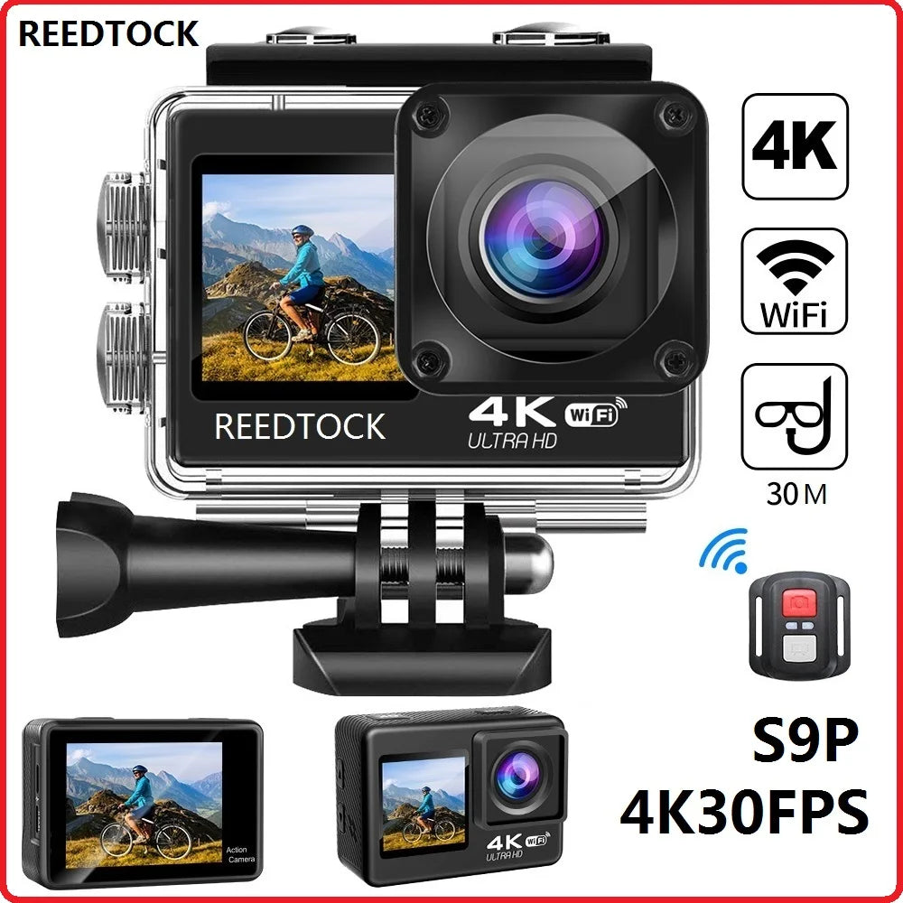 Action Camera 4K/30FPS with Dual Screens Underwater Waterproof Camera with Remote Control  WiFi Helmet Sports Video Recorder Lootquake LLC