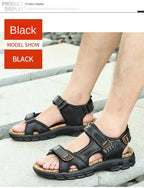 Outdoor Wading Summer Sandals For Men Anti Slip Cool Leather Slides With Arch Support and Massage Plus Size Beach Sandalias Lootquake LLC