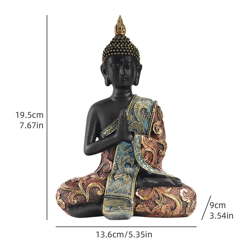 Exquisite Sitting Buddha Statue Sculpture, Religious Artwork Craft, Home Decor Piece, Living Room, Entrance Hall,Office Ornament Lootquake LLC