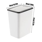 Trash Bin With Lid Rubbish Dustbin Recycling Bin With Press Top Slim Modern 13L For Indoor Bathroom Kitchen Bedroom Living Room