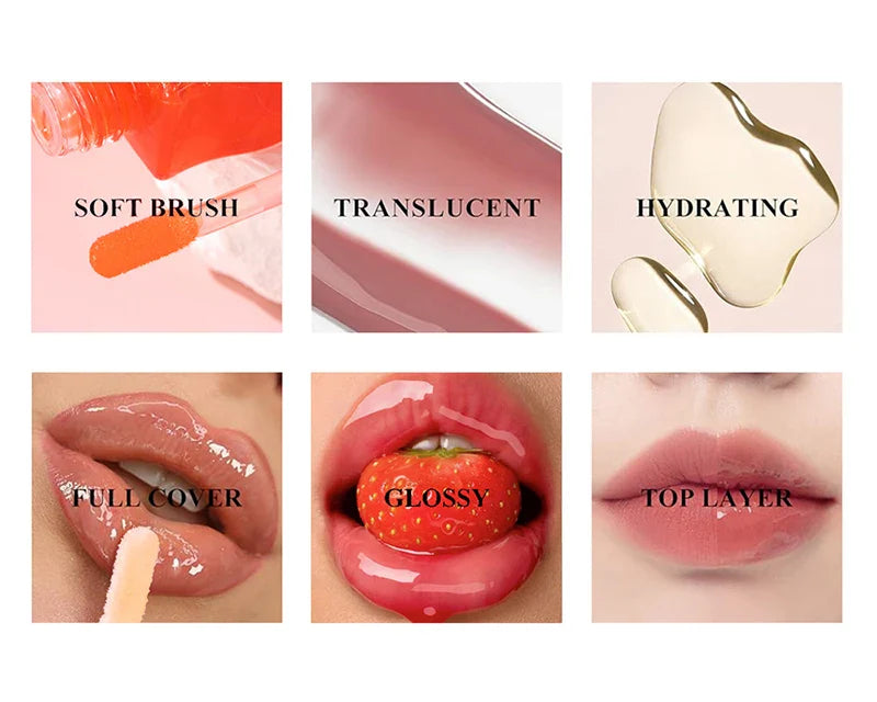 Water Light Honey Essence Lip Oil Long Lasting Moisturizing Fruity Shimmer Jelly Reduce Lip Lines Liquid Lipstick Gloss Makeup Lootquake LLC