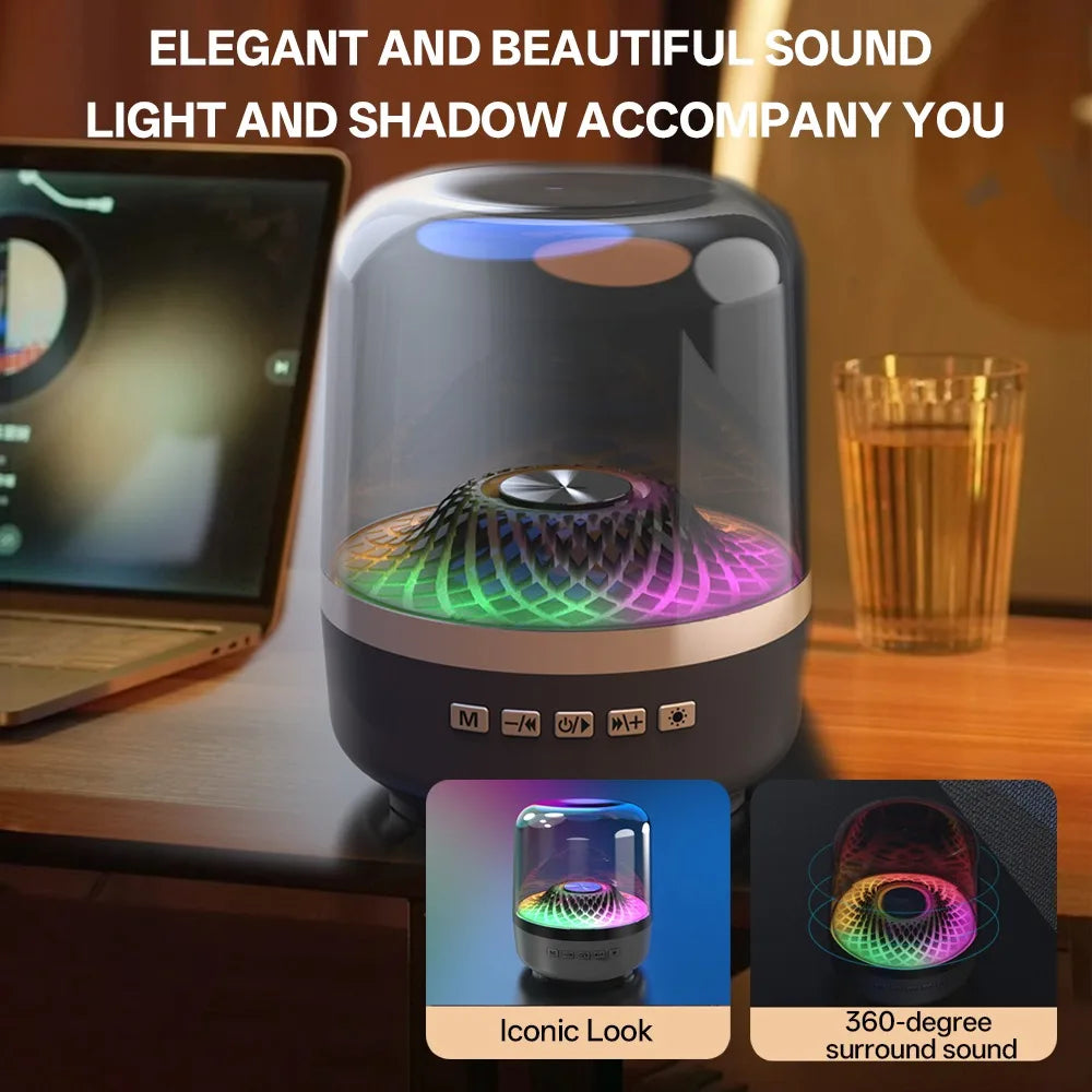 Portable Bluetooth 5.3 Breathing Lamp Speakers 3D Hi-Fi  Audio Subwoofer Outdoor Loudspeaker Music Surround Bass Box Speaker Lootquake LLC