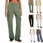 Adjustable Cargo Pants Women Straight Fit Baggy Wide Leg High Waist Pants Pockets Retro Street Style Casual Trousers - SJB-DIAMOND ELITES