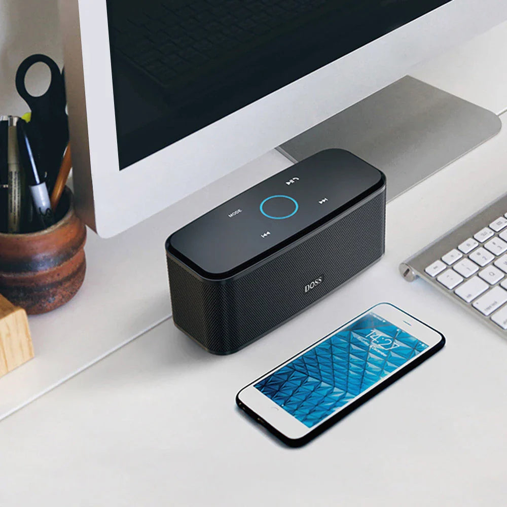 DOSS Wireless Bluetooth Speaker SoundBox BT 5.0 Touch Control Portable Music Sound Box 12W Stereo Sound IPX5 Waterproof Speakers Lootquake LLC