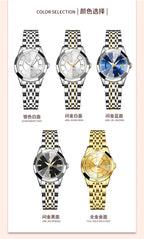 OLEVS Original Brand Elegant Women's Watches Waterproof Luminous Quartz Watch for Lady Necklace Bracelet Gift Box Set Calendar