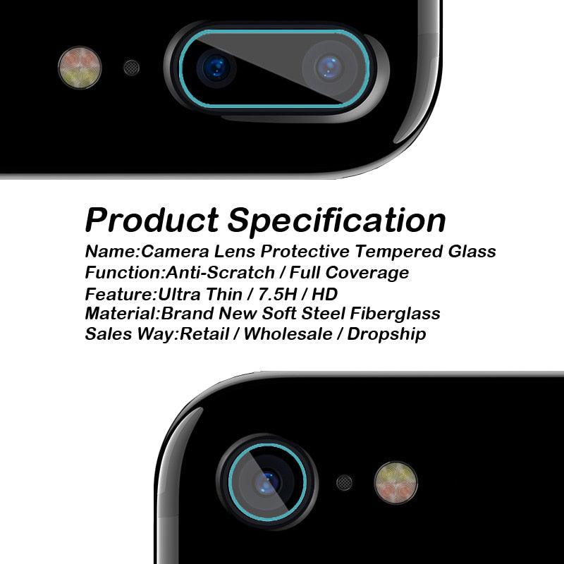 2pcs Camera Lens Protective Protector Cover for IPhone on X 8Plus 7Plus 6 6S 7 8 10 XR Xs Max Tempered Glass Film 9H Tempered Glass Camera Lens Protection Stevvex