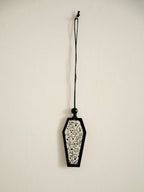 Halloween Wooden Coffin Hanging Decoration, Cute Ghost Decor Pendant, Car Rearview Mirror Ornament, Ideal Gift for Home & Party Lootquake LLC