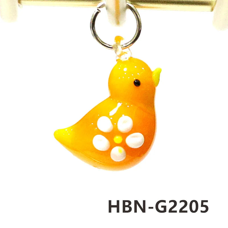 2pcs Cute Tiny Bird Charm Glass Pendant Kawaii Style Bird Mini Figurine Easter Ornament for Diy Women Jewelry Making Accessories Lootquake LLC
