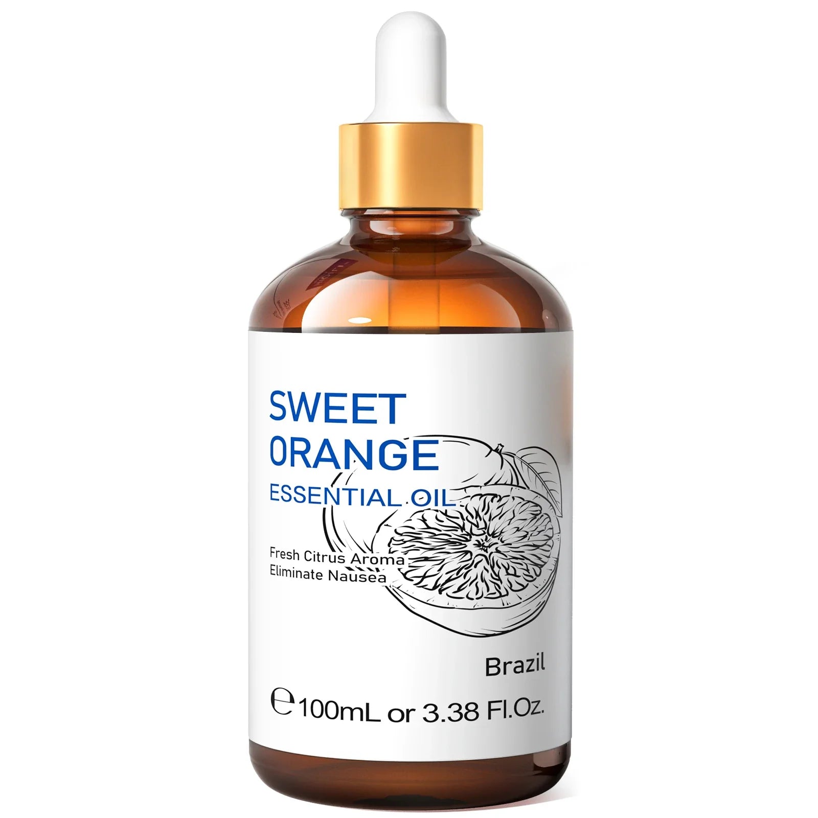 HIQILI 100ML Sweet Orange Essential Oils,100% Pure Nature for Aromatherapy, Diffuser, Humidifier, Massage, Fresh air, Candle Lootquake LLC