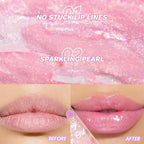 Pearlescent Pink Glitter Lip Oil Lustrous Color Changing Lip Gloss Moisturizing Makeup Lip Balm Mirror Glass Lip Glaze Cosmetics