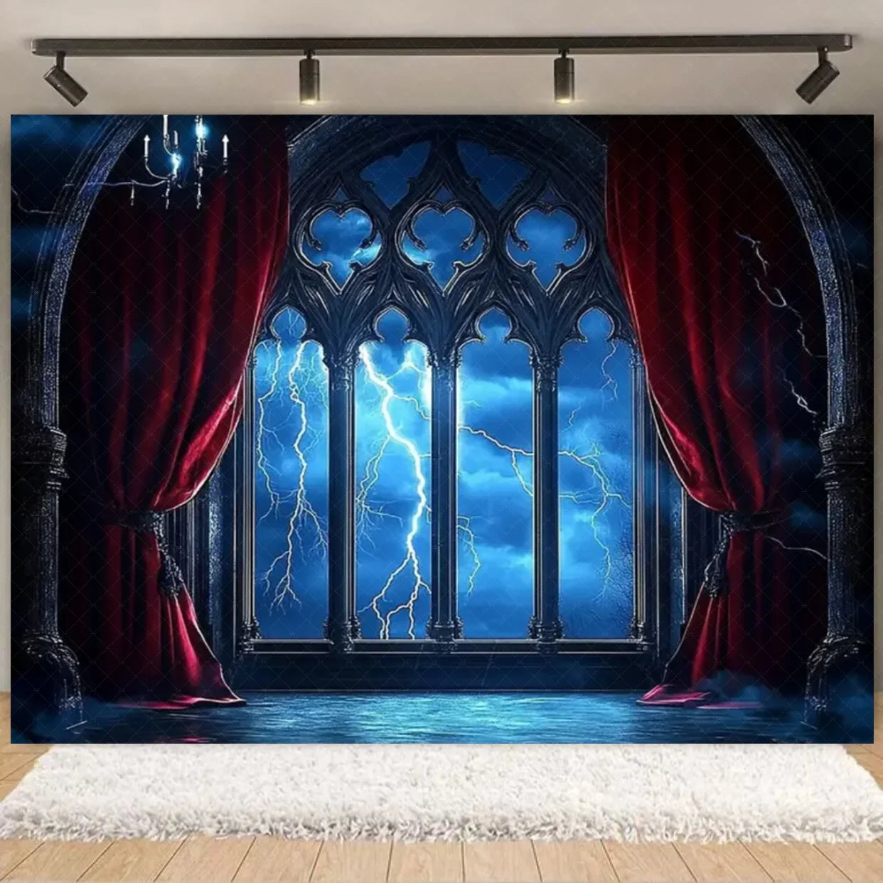 Halloween Decorations  Vintage Castle Wall Backdrop Photography Photos Stone Arched Door And Windows Design Studio Party Decor Lootquake LLC