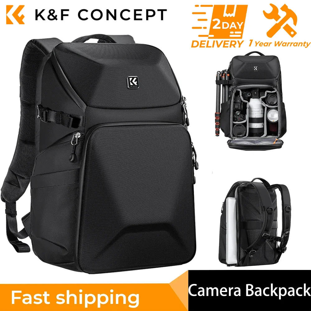K&F Concept Outdoor Sports Camera Backpack 20L Waterproof Front HardShell Camera Bag For DSLR Camera/15.6" Laptop/Tripod Holder Lootquake LLC