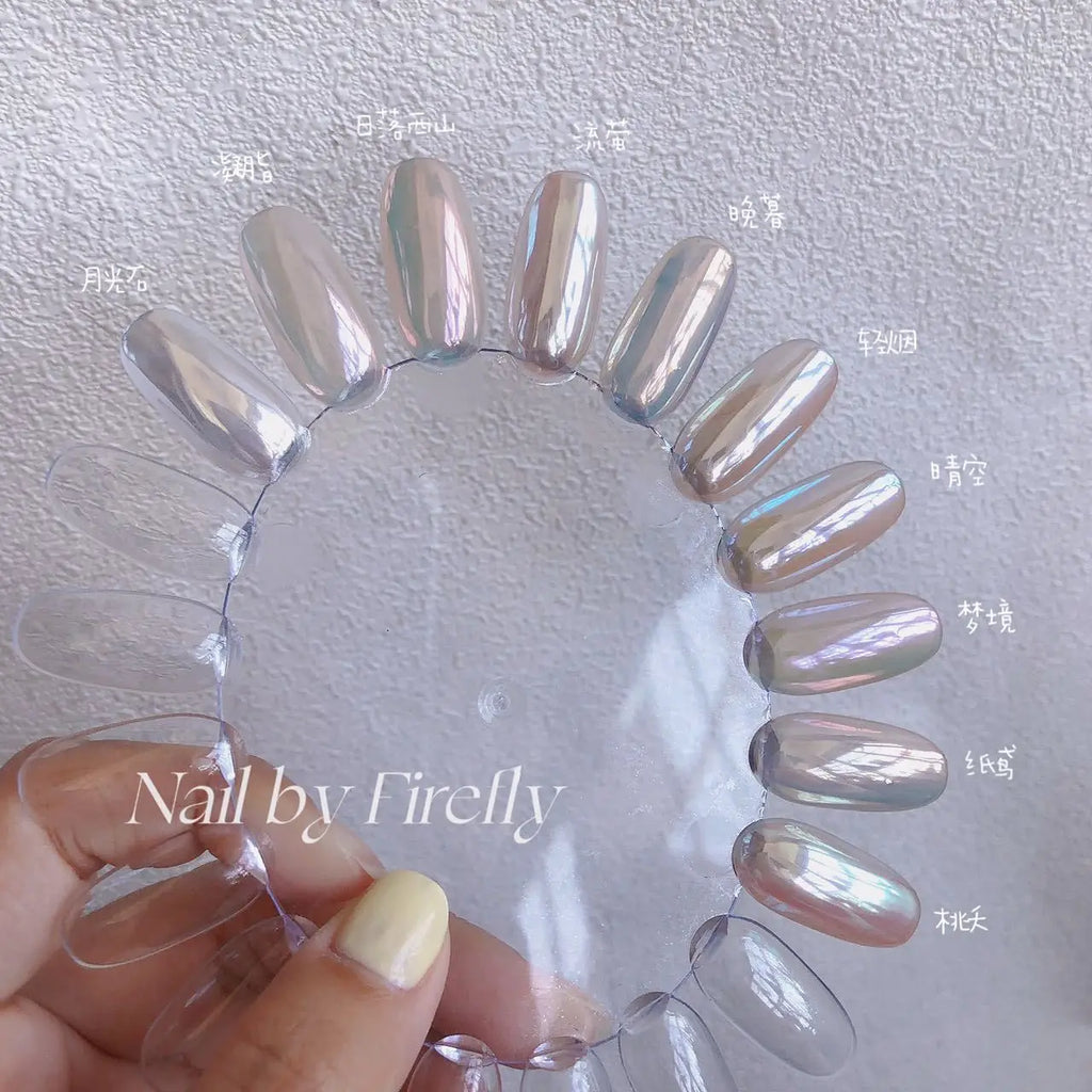 Moonlight Mirror Nails Powder Pearl White Nails Glitter Aurora Shining Pigment Chrome Dust Nail Art Supplies Decoration Lootquake LLC