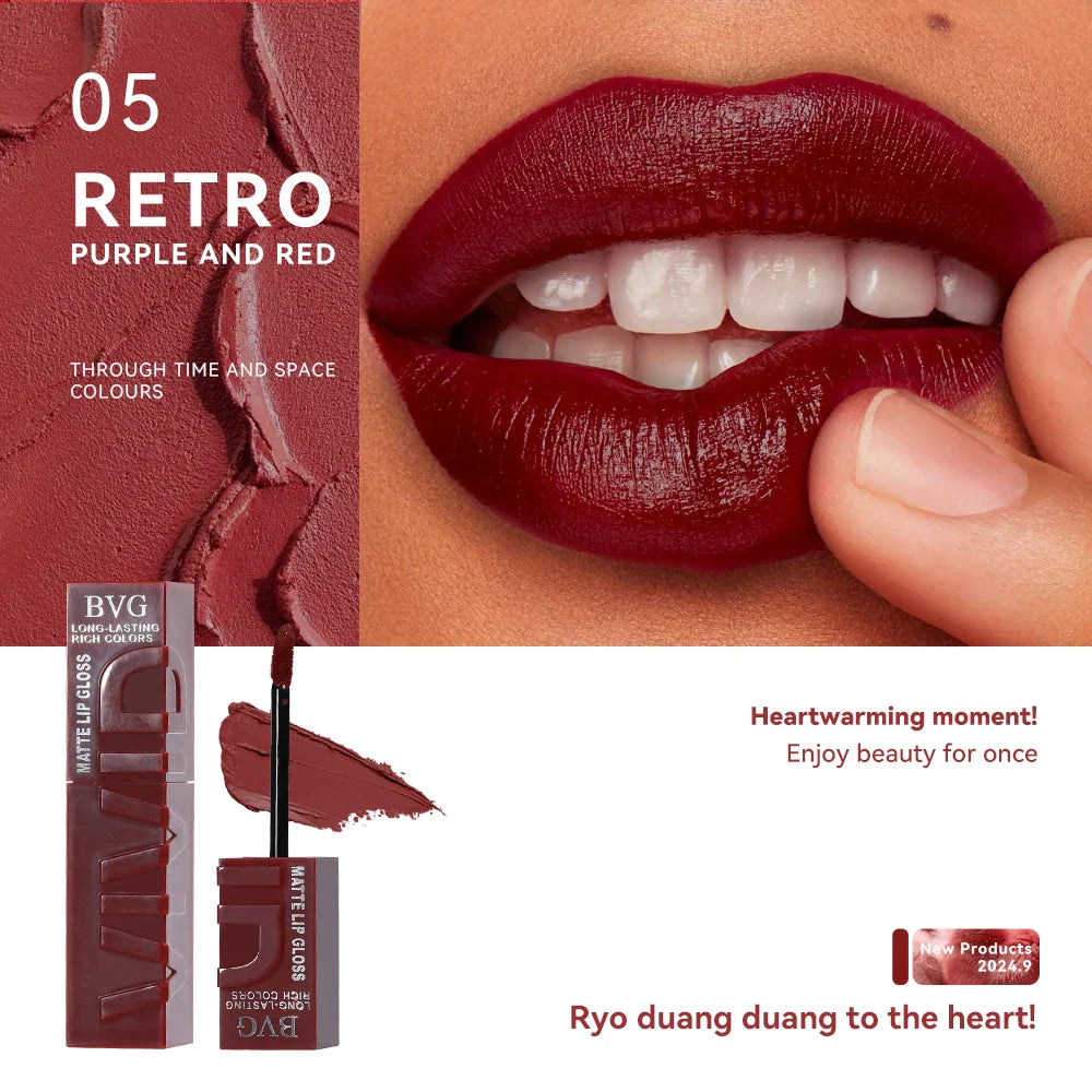Multi-color matte lasting lip gloss lip gloss, non-greasy, non-fading, high-end warm colors, rich makeup liquid lipstick. Lootquake LLC
