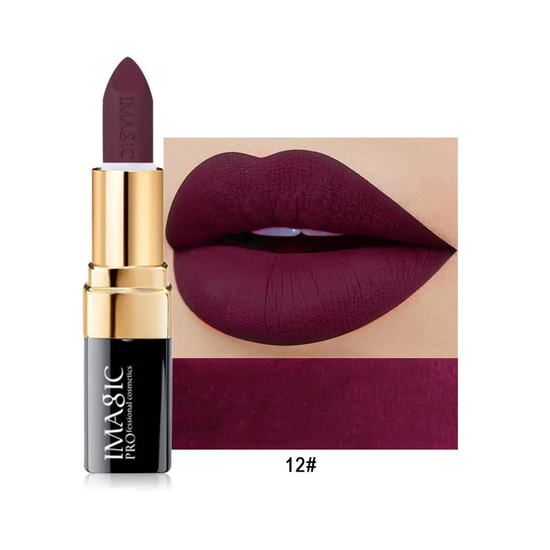 IMAGIC Lipstick Moisturizer Lips Smooth Lip Stick Long Lasting Charming Lip Lipstick Cosmetic Beauty Makeup 12 Colors Lootquake LLC