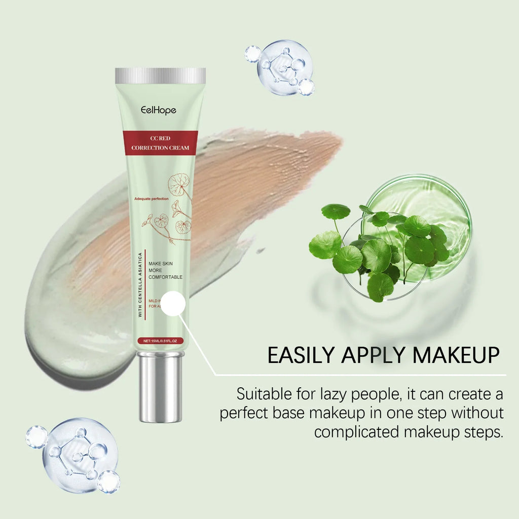 EelHope Centella Asiatica CC Cream - Moisturizing, Concealing Foundation for Nude Makeup, Brightening Complexion & Hydrating