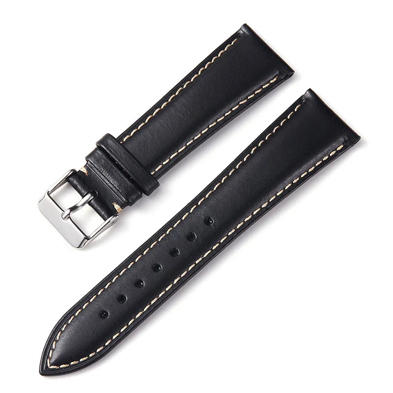 Amazfit Band Vintage Oil Wax Leather Watch Strap Cowhide Buckle