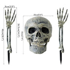 2025 Halloween Decoration Scary Skull Skeleton Hand Bone Realistic Skull Pile Yard Lawn Pile Garden Cemetery Home Decor Lootquake LLC