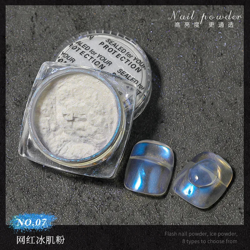 Ultra-Fine Aurora Nail Glitter Powder Sparkle Ice Transparent Polish Iridescent Nail Powder Multi Mirror Effect Glitter Dust Lootquake LLC