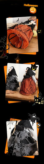 Halloween Witch Decoration with Broom Cute Hanging Ornament for Home Garden Indoor Party Decor Photography Props