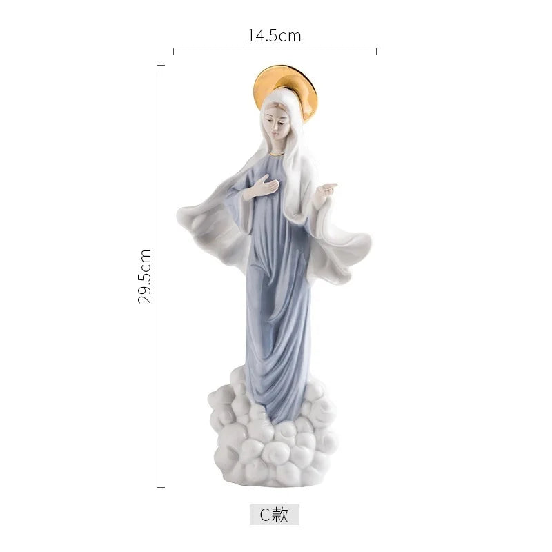 Reative Ceramics Character Sculpture Christian Catholic Madonna Jesus Church Character Statue Home Decoration