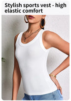 European and American Yards Ladies Suspender Vest Sleeveless Top Solid Color Sexy Thread Bottoming Thin Vest Four Seasons Essent