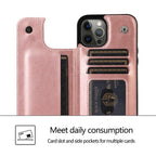 Wallet Stand Cover Flip Leather Case For iPhone 14 Pro Max 13 Pro Max 12 Pro Max 11 Pro Max Soft PU Leather Card Case With Kickstand Slim Double Magnetic Clasp Protective Cover Stevvex