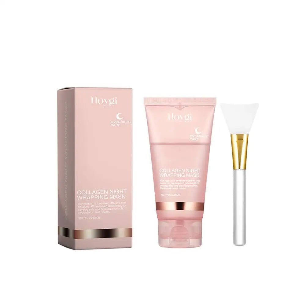 Hydrolyzed Collagen Overnight Facial Mask Wrapping Peel-Off Mask Hydrating Firming Mask for Elasticity Reduces Sagging Dullness Lootquake LLC