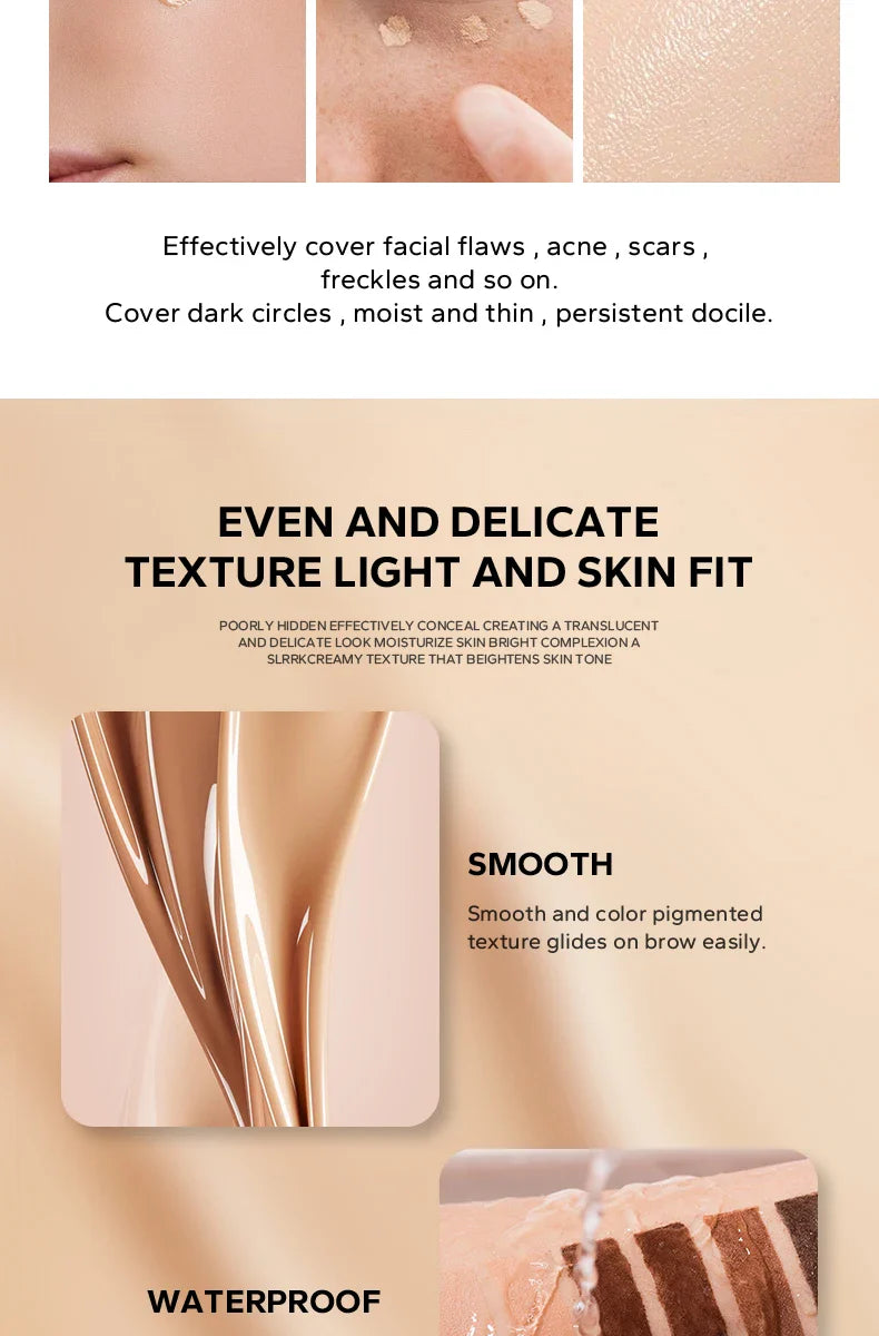 Flawless All Day: 9 Color Waterproof Concealer Foundation For Women Makeup Full Coverage Long Lasting Moisturizing Lootquake LLC