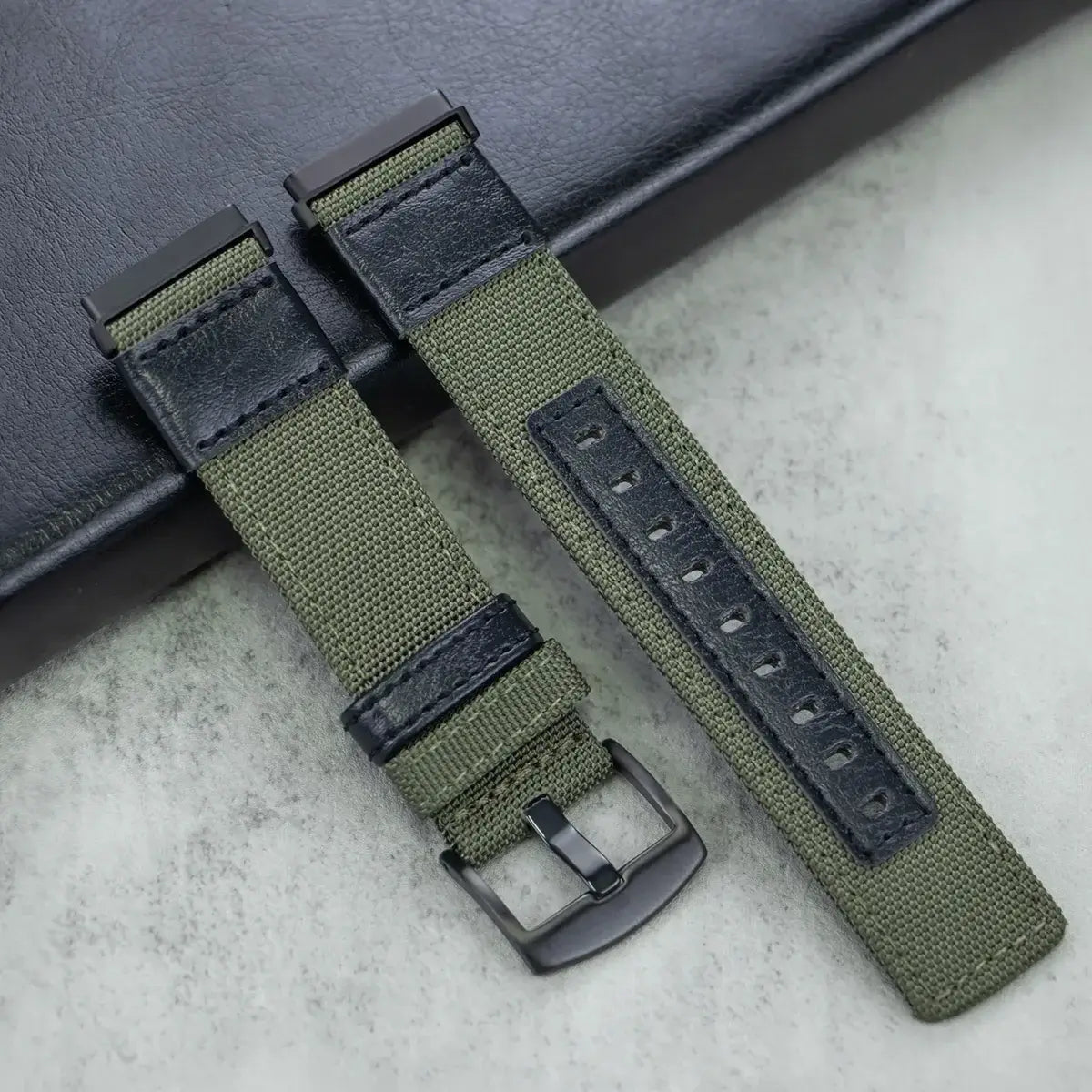 Fitbit Versa & Sense Nylon Leather Band - Versatile Style - SJB-DIAMOND ELITES