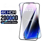 20000D Full Tempered Glass For iPhone 14 13 12 11 Pro Max mini Screen Protector iPhone X XR XS Max 7 8 Plus SE Glass Film 9H Hardness HD Screen Protector For iPhone Stevvex