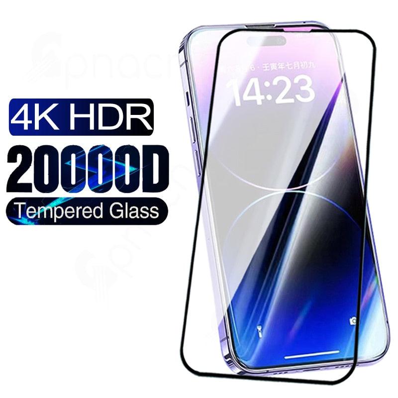 20000D Full Tempered Glass For iPhone 14 13 12 11 Pro Max mini Screen Protector iPhone X XR XS Max 7 8 Plus SE Glass Film 9H Hardness HD Screen Protector For iPhone Stevvex