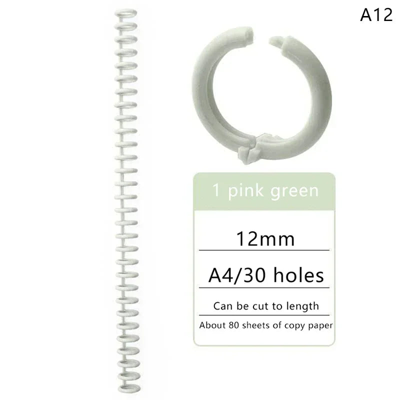 5pcs Loose-leaf Binding Ring Spring Spiral Rings Plastic Binder Strip 30 Holes For A4 Paper Notebook Stationery Office Supplies Lootquake LLC