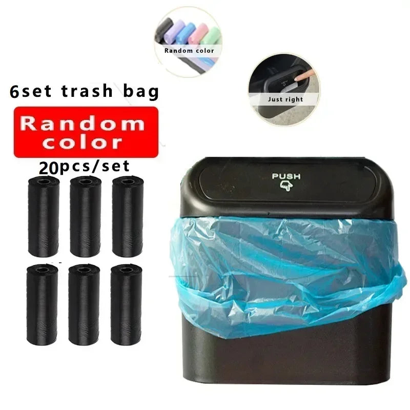 Car Trash Bin Hanging Vehicle Garbage Dust Case Storage Box Plastic Pressing Square Trash Can Type Auto Car Supplies Lootquake LLC