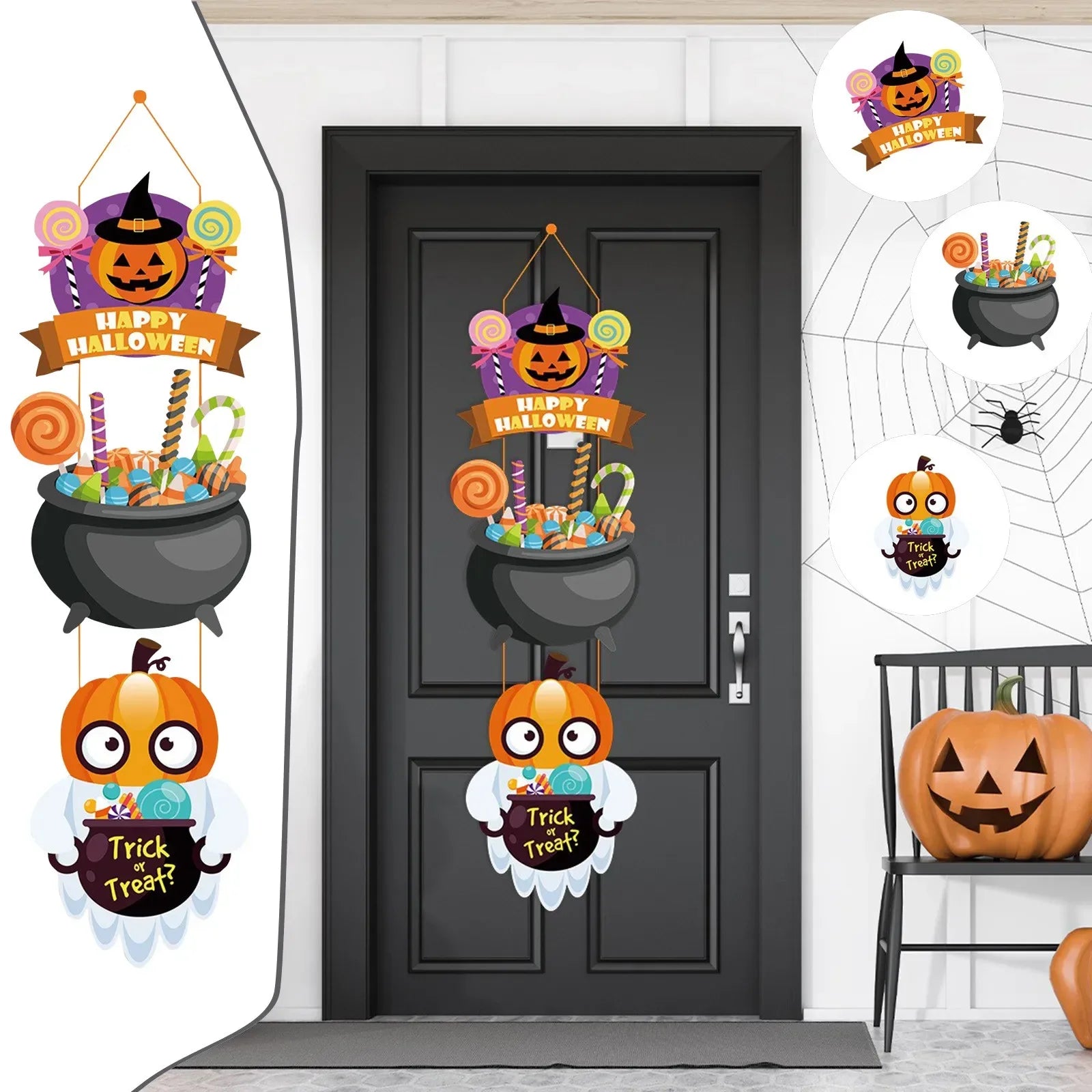 Hanging Scary Pumpkin for Porch Lootquake LLC