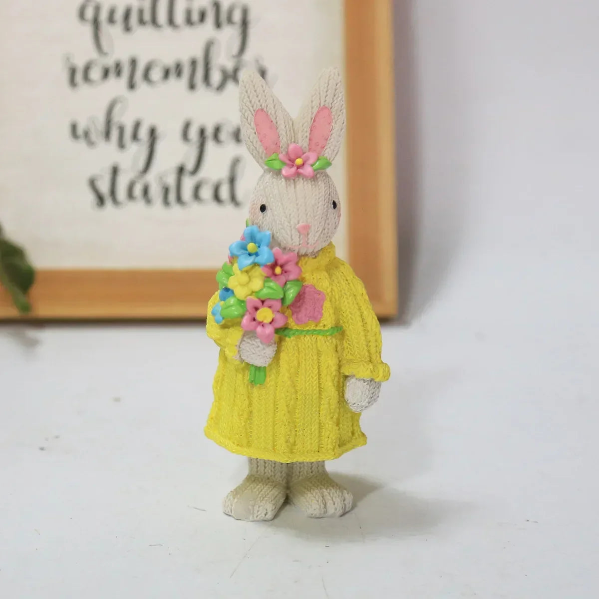 2023 New Easter Decoration for HomeResin Easter Bunny Rabbit Easter Craft Festival Bunny Ornament Decor Festival Egg Gifts Decor Lootquake LLC