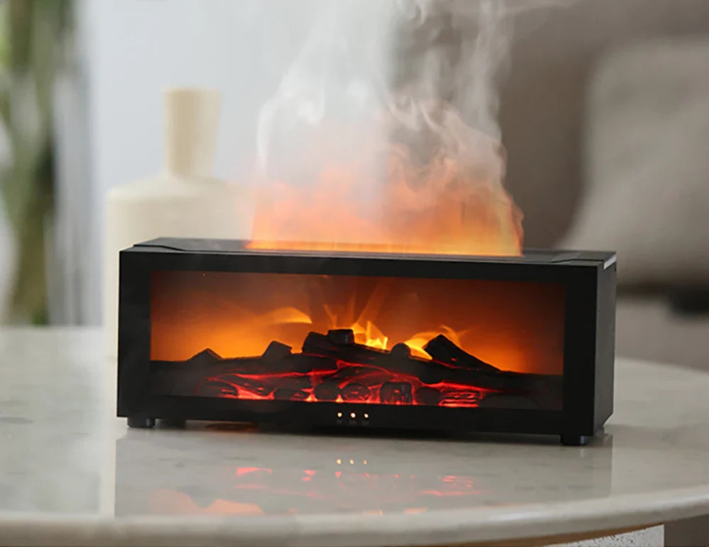 Air Humidifier Essential Oil Diffuser Flame Aroma Humidifier Home Room Fragrance Diffuser with Night Light Aromatherapy Diffuser Lootquake LLC