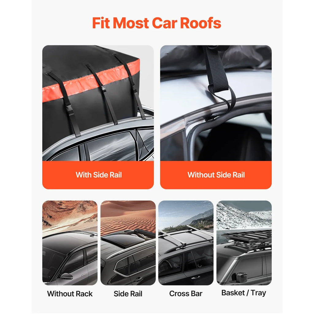 SucceBuy Car Rooftop Cargo Carrier Bag 20/23 Cubic Feet Roof Cargo Carrier 840D PVC Waterproof Car Roof Luggage Bag for  Vehicle Lootquake LLC
